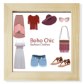 thumbnail image 1 of Bohe a wind Fashion Clothes Girl Square Picture Frame Wall Tabletop Display, 1 of 3