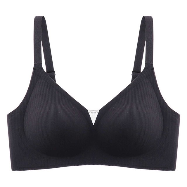 cfhntfmh Bras for Women No Underwire Seamless V Neck Adjustable Strap Everyday Bras Soft Stretch Solid Full Coverage Bralettes