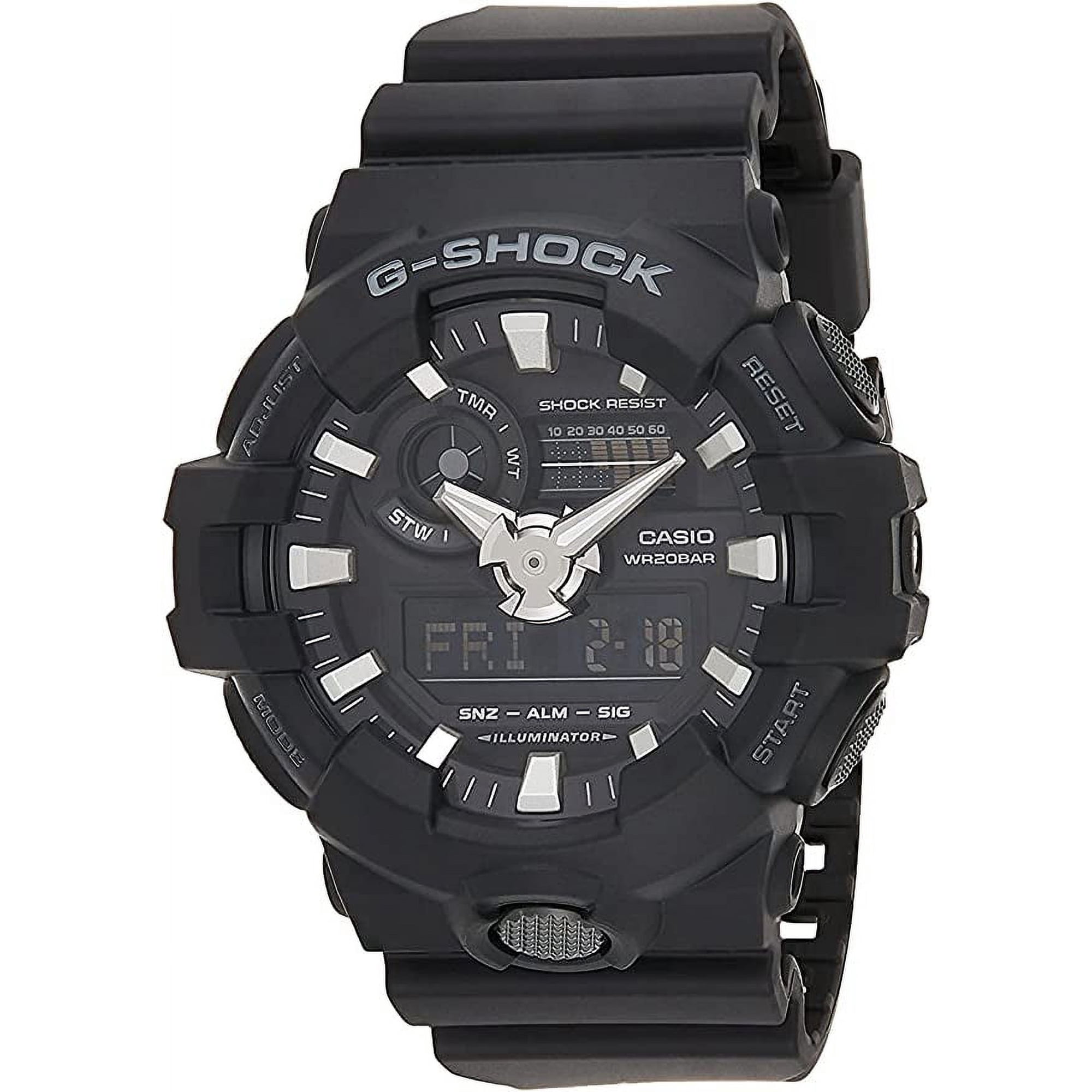 Women's G-Shock GA700-1B Black Rubber Quartz Sport Watch