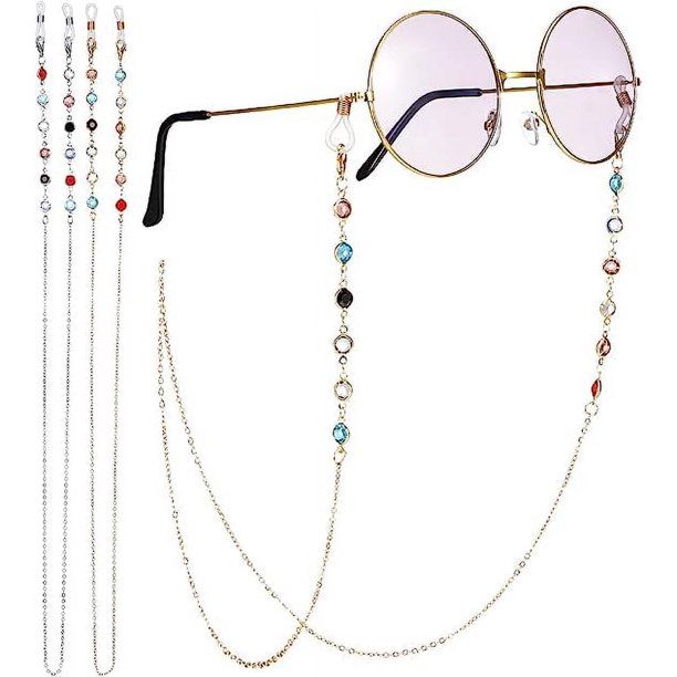 2 piezas de cadena para gafas, cadena para gafas, correa para gafas con perlas, cadena para gafas, cordón para gafas, correa para gafas, correa para gafas Pou