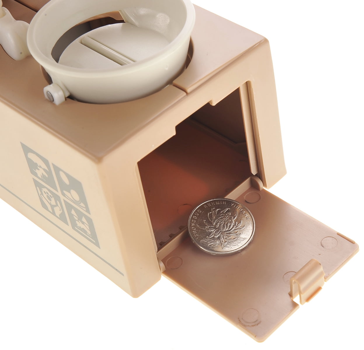 PennyPincher Dog Piggy Bank White Brown