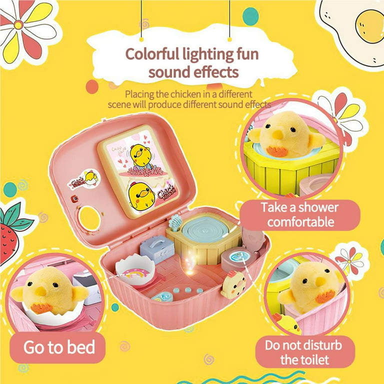 Play House Chick Toy Kit With Storage Box Funny Chicken Raising