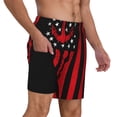 thumbnail image 2 of Yiaed Nautical American Flag Print Mens Swim Trunks Bathing Suit Compression Liner Beach Swim Shorts Swimwear Quick Dry Zipper Pocket No-Chafing Board Short-, 2 of 6