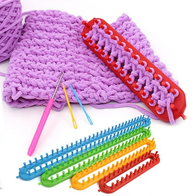  Afghan Loom Knitting Looms, Knitting Loom 8 Shape Plastic Blue  Loom Kit with Crochet Suture Needles for DIY Blanket Socks Scarf Hat Craft  : Arts, Crafts & Sewing
