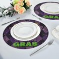 thumbnail image 5 of SKYSONIC Mardi Gras Round Placemats for Dining Table Non-Slip Heat-Resistant Polyester Table Mats Set of 1 Washable Table Mats for Kitchen Dining Table Decoration, 5 of 7