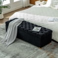 thumbnail image 2 of S-HOME 60.2 Inch Wide Chenille Upholstered Storage Bench With Tufted Flip-Top Design For Living Room And Bedroom Use，Black, 2 of 8