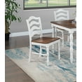 thumbnail image 2 of White 5-Pcs Dining Set Dining Table Chairs Unique Legs Natural wood Grain Look Top Kitchen Table, 2 of 8