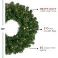 thumbnail image 4 of Northlight Pre-Lit Deluxe Windsor Pine Artificial Christmas Wreath - 30" - Clear Lights, 4 of 5