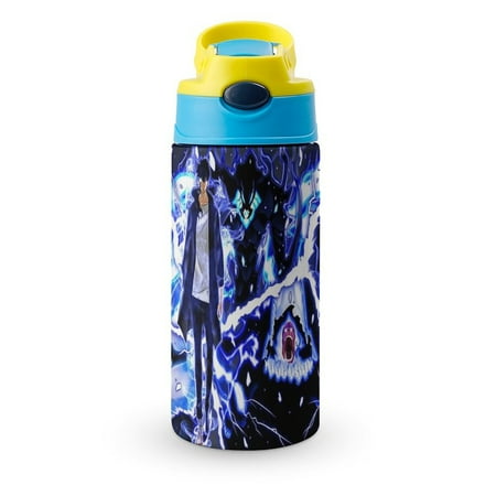 

Jin Woo Solo Leveling Children Water Bottle with Straw Vacuum Insulated Stainless Steel Reusable Proof Water Cup Kids Boys Girls