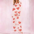 thumbnail image 6 of Tnhcen Women's Plus Size Valentine's Day Pajama Set 2026 New Long Sleeve Button Front with Pocket Loose Fit Pajamas S - 2XL Soft Comfortable Sleepwear for Women Gift, 6 of 8
