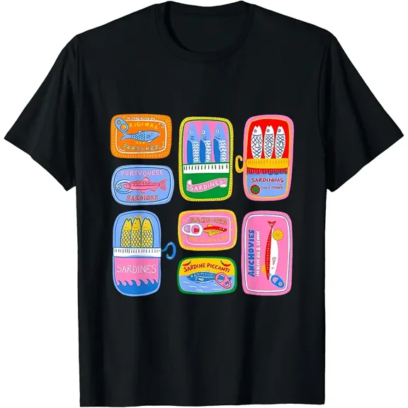 Sardine Tinned Fish Funny Trendy Fisherman Aesthetic T-Shirt