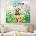 thumbnail image 2 of Cocker Spaniel Hello Spring Time Flower Floral Nature Tapestry Cockers Dog Lover Gifts Wall Hanging Backdrop Home Decor - 02031, 2 of 5