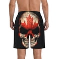 thumbnail image 3 of Canadian Flag Skull Mens Swim Trunks Quick Dry Beachwear Sports Running Swim Board Shorts Bathing Suits Xx-Large, 3 of 7