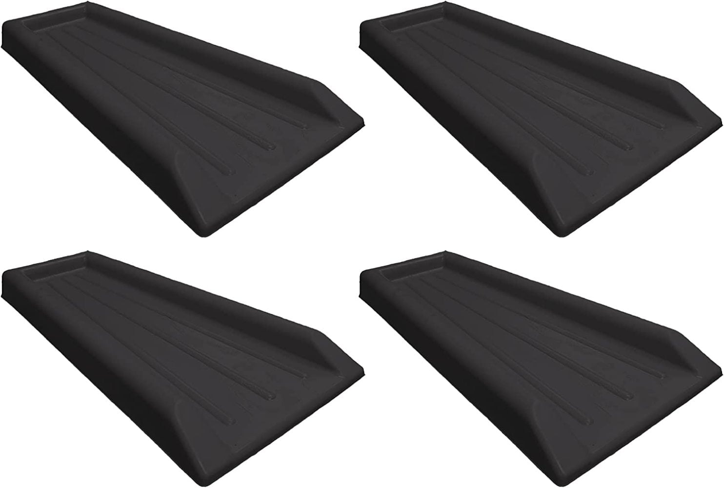 FULenQnu 23Inch Plastic Rain Gutter Downspout Splash Block, Black (4Pack)