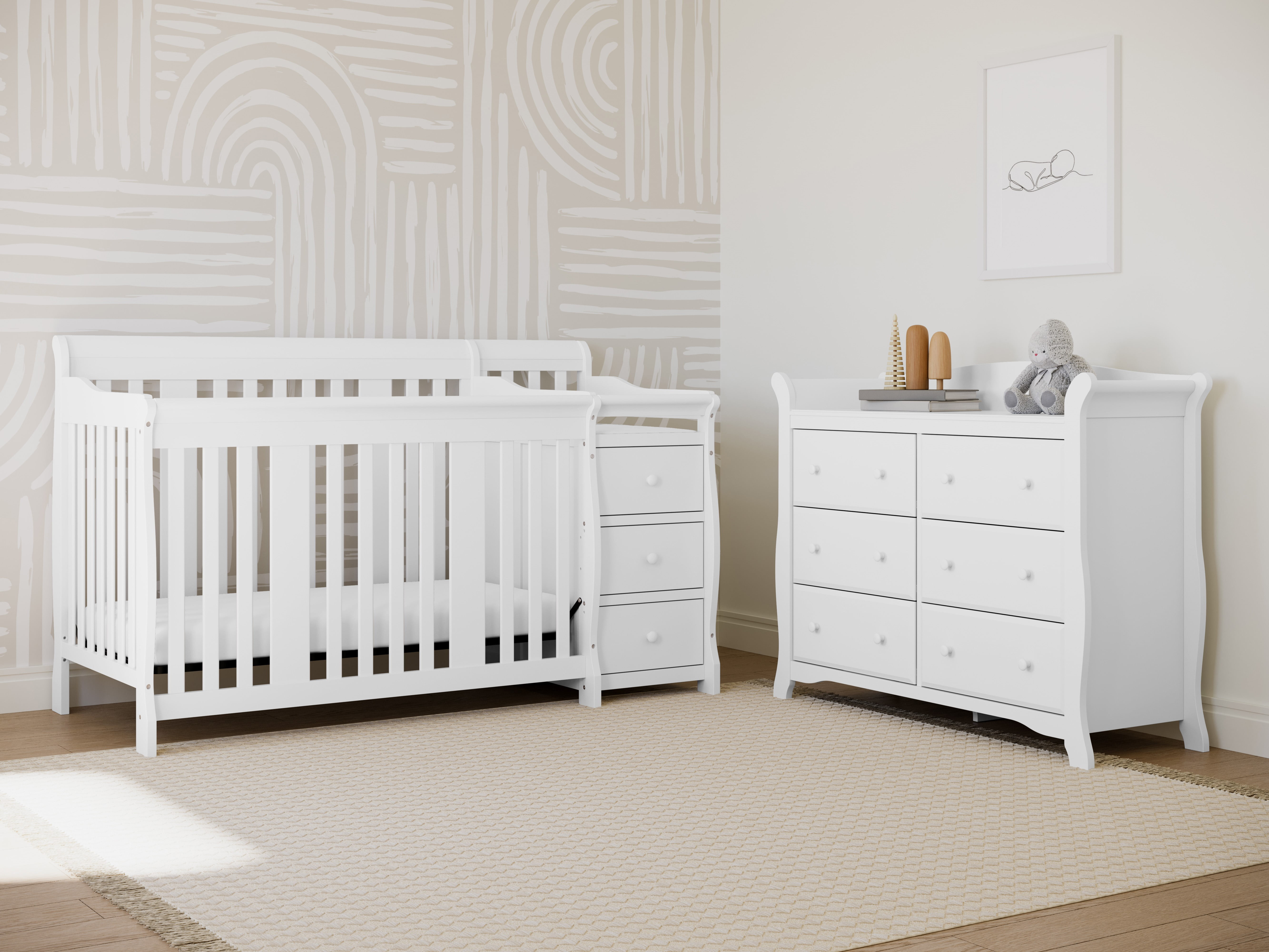 Storkcraft Avalon 6 Drawer Classic Double Dresser White Walmart