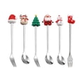 thumbnail image 1 of DOLITY Christmas Set Tasting Set Pastry Fork and Teaspoon Argent 6Pcs, 1 of 9