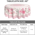 thumbnail image 5 of Pink Vintage Floral Roses Round Tablecloth 60 Inch, Waterproof Stain Resistance Round Table Cloth Decorative Tablecloth Picnic Party Indoor Outdoor, 5 of 6