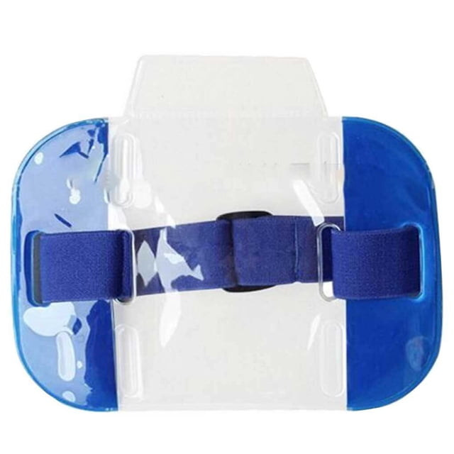 Porte-cartes Résistant à l'Usure, Antipoussière, Remplacement de Cartes, Étui pour Badge, Anti-Rayures, Pince Transparente, Sac de Rangement Élastique Ajustable pour l'Extérieur, Bleu