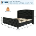 thumbnail image 3 of Yiwa Wingback Velvet Bed Frame, Deep Button Tufted Headboard & Footboard Platform Design, Easy Assembly, No Box Spring Needed, 3 of 8
