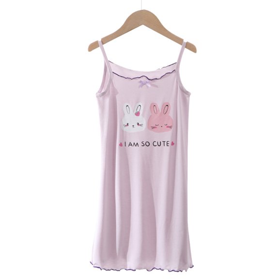 Rhuody Summer Pajamas For Girl Sleeveless Homewear Graphic Prints Top Pants Crewneck Sleepwear 4-5 Years Toddler Fashion Clothing Purple