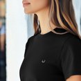 thumbnail image 5 of Dalix Lil Smile Face Embroidered Lightweight Relaxed Jersey Tee Summer Cute Short Sleeve T Shirt Womens in Black 2XL XX-Large, 5 of 5