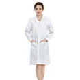 thumbnail image 3 of Womens Long Sleeve Lab Coat Scrub Jacket Medical Uniform with Multi Pocket Easy Care Lightweight Fabric White L, 3 of 3