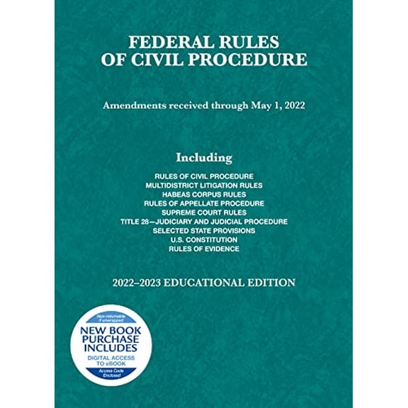 Pre-Owned Federal Rules of Civil Procedure, Educational Edition, 2022-2023 (Selected Statutes) (Paperback) 1636599249 9781636599243