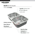 thumbnail image 2 of Houzer Elite 32 in Stainless Steel Undermount 60/40 Double Small Left Bowl Kitchen Sink with Strainer - EC-3208SL-1, 2 of 6