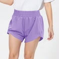 thumbnail image 3 of JTSRKL Teen Girls's Summer Athletic Shorts High Waisted Running Shorts Sporty Short Gym Smoked Elastic Workout Shorts with Zipper Pockets Purple 9-10 Years, 3 of 7