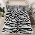 thumbnail image 2 of jejeloiu Tiger Stripe Twin Sheet Sets,Wild Animal Hunting Twin Fitted Sheet,Wrustic Farmhouse Flat Sheet For Adults,Breathable Home Decor,3pcs, 2 of 7