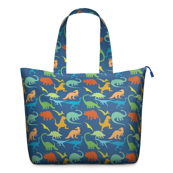 Sac Fourre-Tout de Voyage Coloré pour Amateur de Dinosaures, Sac Polochon à Imprimé Aquarelle de Dino Rugissant, Mignon Petit Dinosaure de Dessin Animé pour la Fin de Semaine