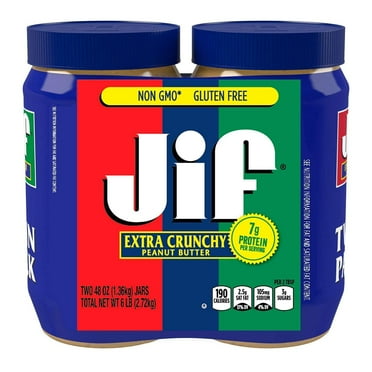 2 Pack Combo Extra Crunchy Peanut Butter 48 Oz Each Jar Cos11