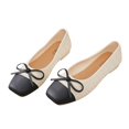 thumbnail image 4 of Willtoo Women’s Bow Decor Square Toe Ballet Flats, Woven Slip‑On Casual Dress Flats Lightweight Low‑Heel Walking ShoesNon Slip Daily Business Work Shoes, 4 of 5