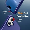thumbnail image 3 of Case for iPhone 16 Magnetic Ring Holder Bracket Slim Case, Rugged Shockproof Hybrid Military Grade Protection Cover for iPhone 16, Compatible with MagSafe Wireless Charging, Darkblue, 3 of 8