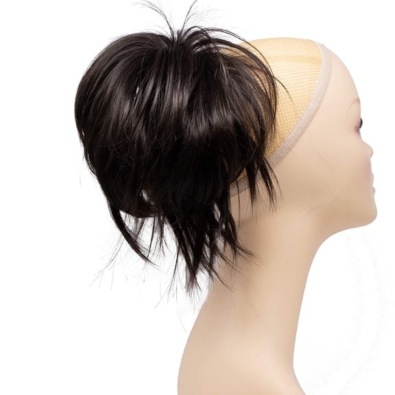 Onedor 12 inch Premium Synthetic Adjustable & Customizable Updo Style Ponytail Hair Extension with Clip on Claw Attachment (4# Dark Brown)