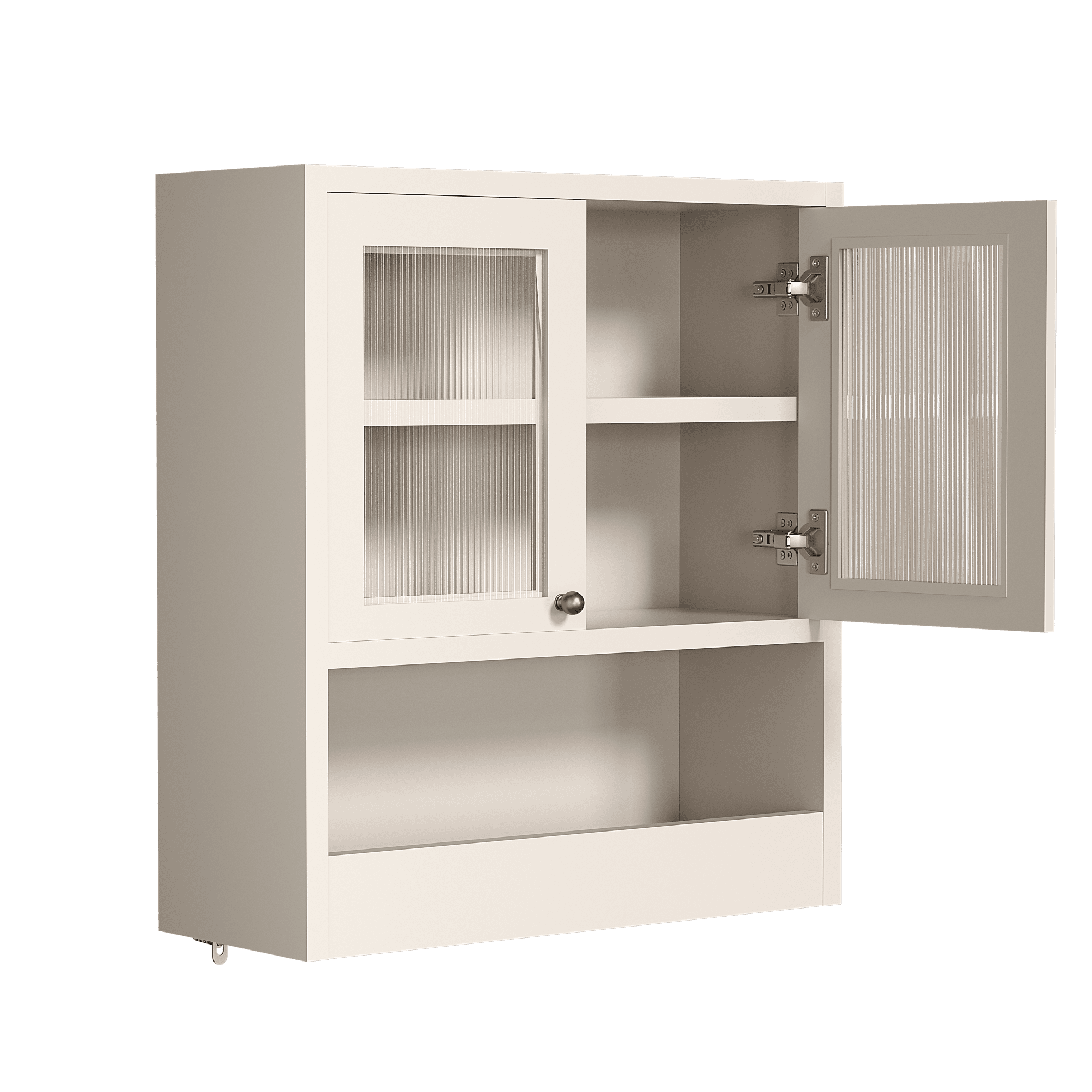Mintazer Farmhouse Bathroom Medicine Cabinet with Adjustable Shelves, 2 Doors Wall Cabinet over The Toilet Storage, White