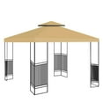 thumbnail image 7 of Canopy Replacement Top Cover Double Tier Patio Grill Gazebo Tent Roof Replacement Top Outdoor Gazebo Tent Shelter 10'x10', 7 of 7