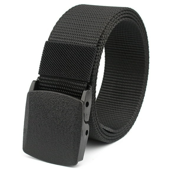 Nylon Canvas Web Belt with Plastic Buckle No Holes Fully Adjustable Casual Braided Belts for Men Women