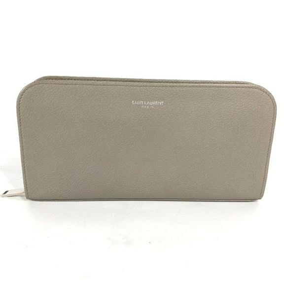 Pre-Owned Saint Laurent Paris 326599 Long wallet Zip Around Long Wallet gray (Good)