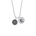 thumbnail image 2 of Delight Jewelry Silvertone Antiqued Round Seal - Initial - D - Silvertone Script Initial Disc - Q - Charm Necklace, 20"+3", 2 of 4