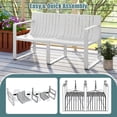 thumbnail image 3 of Aimee Lii Weather-resistant Plastic 2-Person Bench with Curved Backrest, Furniture for Outdoor Patio Garden Backyard Pool Deck-White, 3 of 10