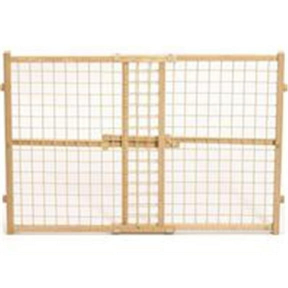 24 x 29 - 41.5 in. Wood & Wire Mesh Pet Gate
