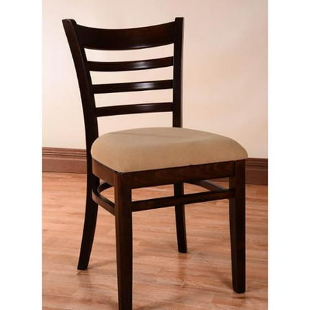 Ladder Back Two Tone Wood Dining Chairs Black