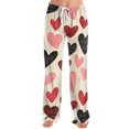 thumbnail image 2 of Women's Drawstring Valentine's Day Printed Casual Pants, Elastic Waist Lounge Pants for Women, Holiday Themed Sleepwear Pajama Pants, Comfortable Fit,Red,XL, 2 of 7