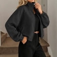thumbnail image 2 of Njagoc3 Womens Oversized Funnel Neck Bomber Puff Jacket Windproof Waterproof Lightweight Shacket Spring Fall Outerwear, 2 of 6