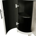 thumbnail image 4 of Curved Sideboard Wooden Storage Cabinet with Adjustable Interior Shelves, Champagne, 4 of 7