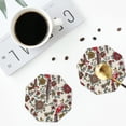 thumbnail image 5 of Bingfone Vintage Dark Enchanted Flowers And Birds Leather Drinks Coasters With Set Of 6,Suitable For Home Kitchen,Coffee Cup Coasters Home Gift, 5 of 9