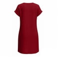 thumbnail image 4 of LIaqionyy Women's T Shirt Dress Short Sleeve Summer Casual Button down Crew Neck Sundresses Mini Dresses, 4 of 7