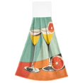 thumbnail image 6 of Yayeee Kitchen Hanging Hand Towels Set of 2 with Loop Bathroom Absorbent Tie Towel, Green Glasses, 6 of 6