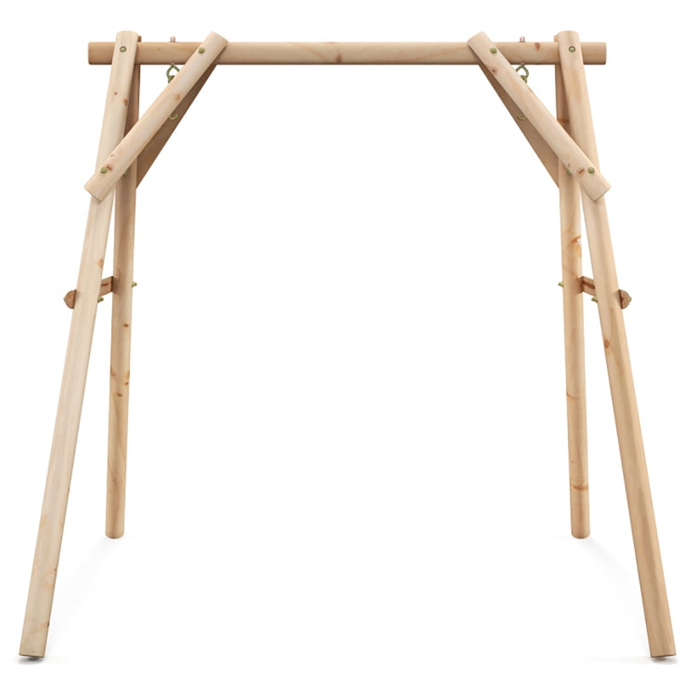 Aimee Lii Heavy Duty Wooden Swing Frame with Reinforced Bars, Patio Swing Frame